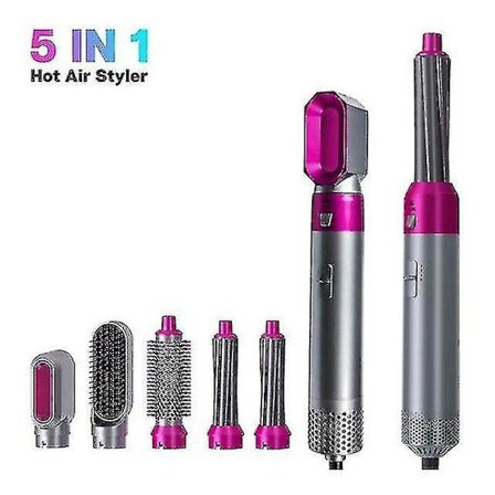 Professional Hair Dryer Brush 5 In 1 Hair Styler Curling Iron Hair Dryer Automatic Irons(purple)