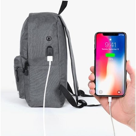 CONFO Tietokoneselkäreppe tummansininen harmaa Back to Work miehille