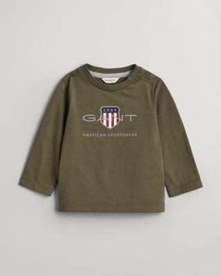 GANT - Langermet t-skjorte til baby med stor logo - Unisex - 68