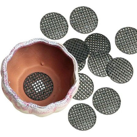 50 st blomkruka hål nät dyna - 4,5 cm diameter bottennätmatta - dräneringsnät för bonsai
