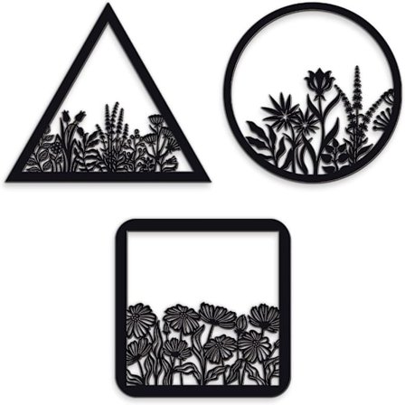 3 stk geometrisk vægkunst træ blomster vægklistermærker Hjem blomster