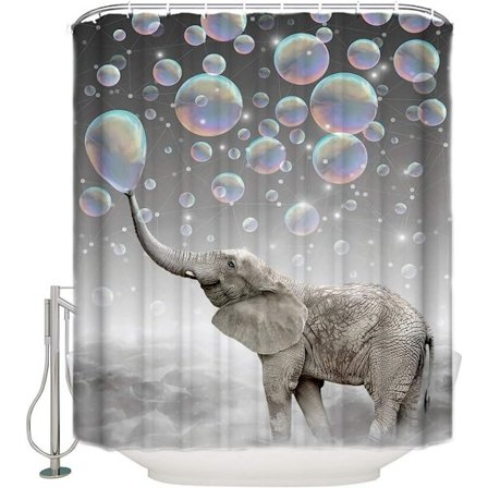 Duschdraperi Elefant Tyg Duschdraperier Mögelbeständig Curta
