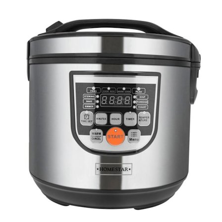 Ris cooker 5L inox med LED-skærm og holde varm-funktion Home Star sort / sølv