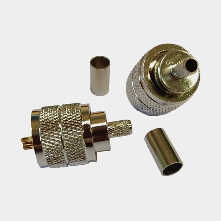 VHF connector PL259 1852-Marine, for Ø6 mm cable, crimp, 2-pack