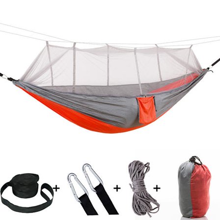 Ultralet rejsecamping hængekøje med myggenet 300 kg belastning