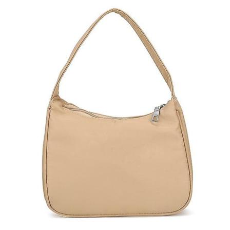 Retro Tygväskor Trendig Vintage Nylon H väska Beige