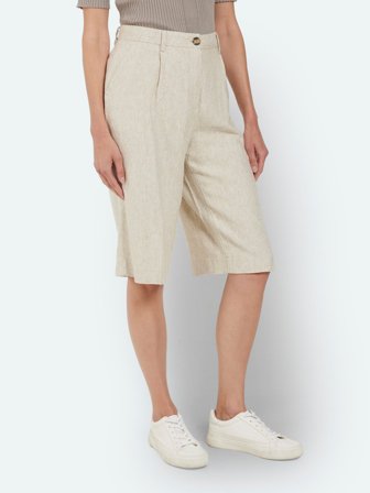 B. COPENHAGEN - Hør Shorts - Sand Melange - Vidde Ben