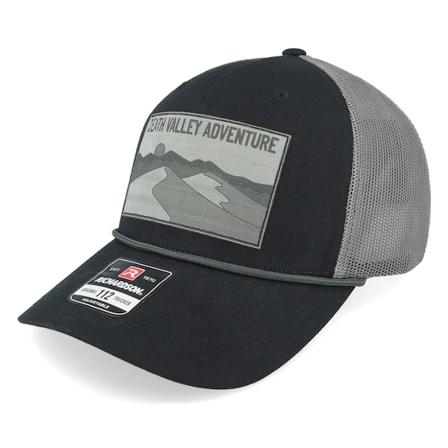 Wild Spirit - Musta trucker Lippis - Death Valley Adventure Patch Black/Charcoal Rope Trucker @ Hatstore