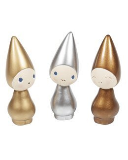 Peggy Gull/Sølv/Kobber 3-pk Høyde 6 cm Gull