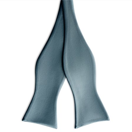 Papion self-tie satinat gri fumuriu pentru bărbați - Papioane self-tie