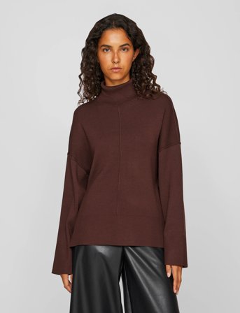 Vila Viostria Rollneck L/S Knit Top-Noos - Brown - XL
