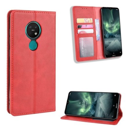 Bofink Vintage Nokia 6.2 / 7.2 leather etui - Rød