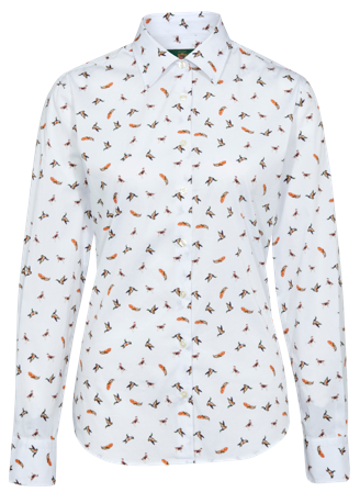 Alan Paine W's Lawen Printed Cotton Shirt White