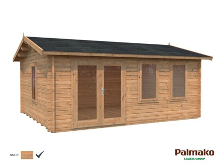 Palmako Iris Stuga 19,9 m²/inv. 19,1 m², brun impregnerad, Stugor & förråd