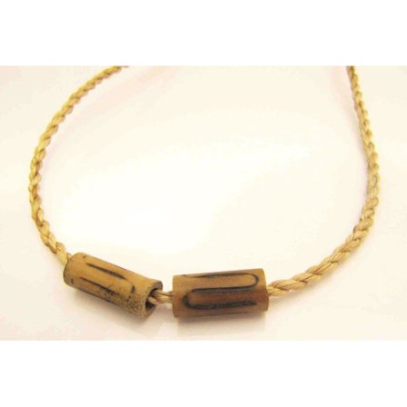 Abaca Halsband Med Pärlor av Bambu