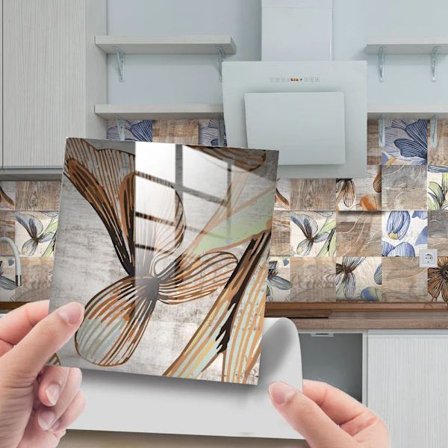 24 sett med gamle veggfliser ---- PVC Vanntett kjøkken, skap, møbler, bord 3