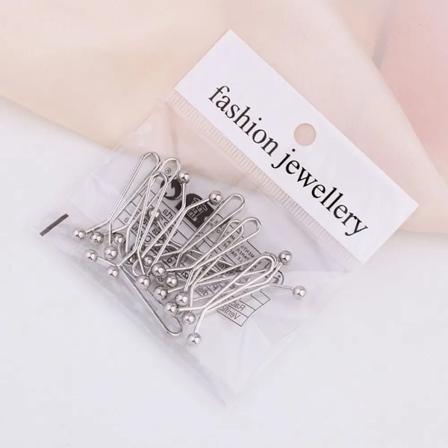 12St U-Formad Huvudduk Pärlstift För Kvinnor Sjal Bandana Brosch Huvuddukar Klipp Hijab Stift silver