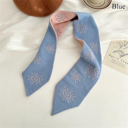 Lite skjerf strikket sjal Skjerf BLÅTT