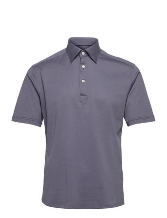 Men's Shirt: Casual Pique Polos Short-sleeved Grå Eton