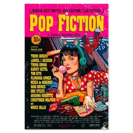 Poster - POP FICTION (Pulp Fiction remake poster)