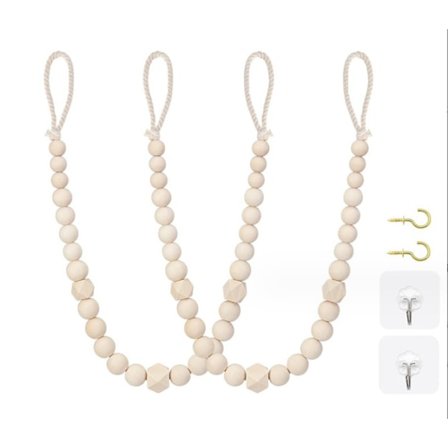 Tre-farge, 2 stk. Bohemske Gardinholdere, Gardinholdere, Gardinholdere - for Vegg, Landlig, Vindu, Soverom