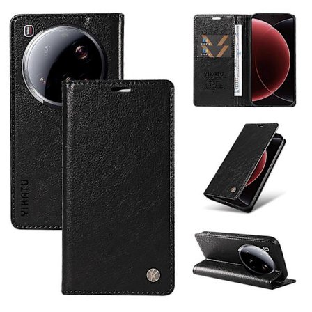 Kompatibel med Xiaomi 15 Ultra Plånboksfodral YIKATU YK-006 Magnetisk Stängning Läder Telefonskal Litchi Textur --Perfet