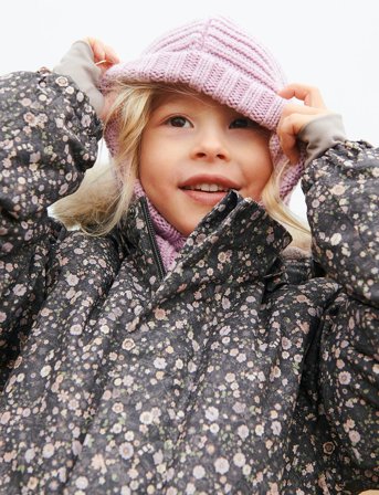 Wheat Knitted Balaclava Woolao - Purple - 1-3Y