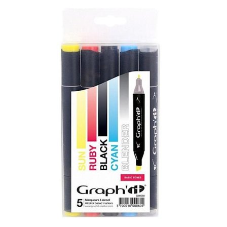 Setti 5 Graph'it Basic tone -alkoholimerkkiä