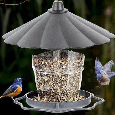 SALUTUYA Vildfågelmatare Vikbar Vildfågelmatare Panorama Gazebo Husdjursmatare Leksak