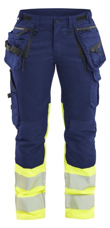 Blåkläder 703011498933D21 Arbetsbyxa varsel, marinblå/gul Marinblå/gul, Kläder