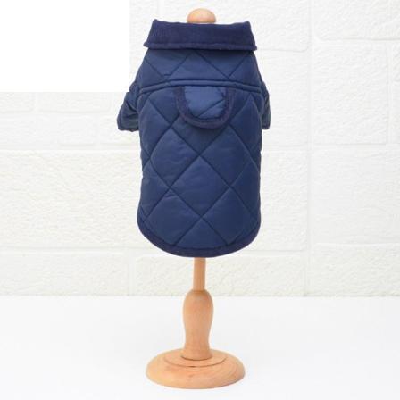 Lemmikkien vaatteet Syksy ja Talvi Uutta brittiläistä tyyliä paksunnetut lämpimät Pomeranian French Bulldog -vaatteet Navy blue L