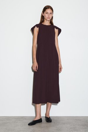 COS Women's Cape Shoulder Midi Dress in Pink