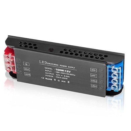 LED-transformator 12 V 100 W, LED-transformator 230 V til 12 volt jævnstrøm, strømforsyning