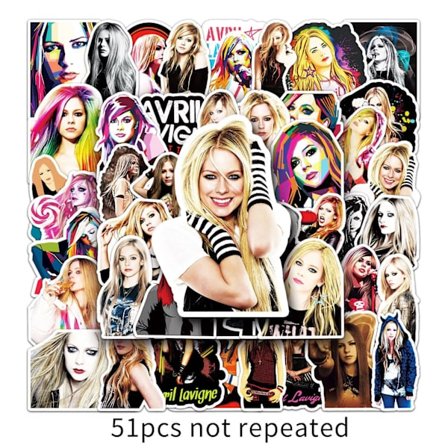 50 st Avril Ramona Lavigne Pop-Punk Singer Stickers Scrapbook Hydro Flasks Telefon