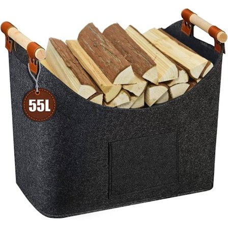XL Brændekurv Filtkurv til Ekstra Stor Brænde Filt som Indkøbskurv, Træ, Avis eller Brænde