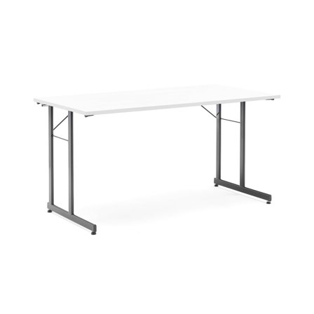 Office folding table CLAIRE, 1400x700x720 mm, white, black