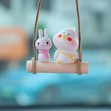 Hängande skolväska kyckling prydnad bil spegel hängande hänge bil interiör dekoration bil tillbehör