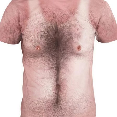 Herr 3D Digitaltryck Abstrakt Brösthår Mönster Kortärmad T-shirt, Casual Street Fashion Rundhalsad Tröja Rose Brown XL