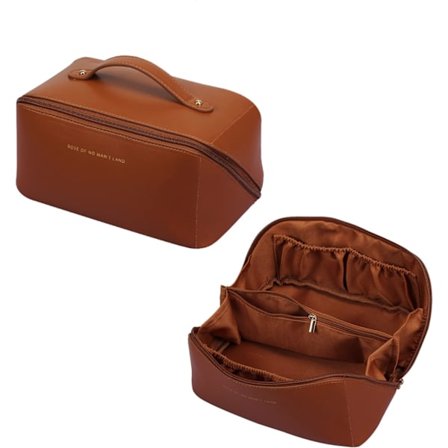 Makeup taske til kvinder med stor kapacitet, toilettaske med håndtag, vandtæt