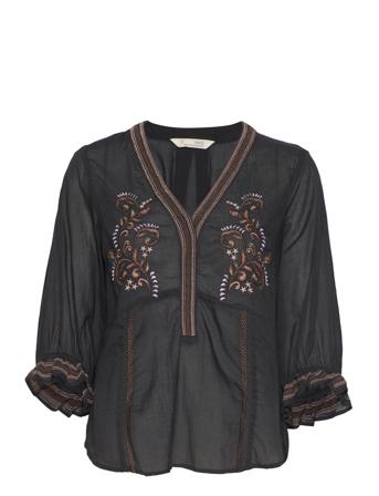 Astrid Blouse Blus Långärmad Svart ODD MOLLY