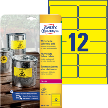 Avery Etikett gul 99,1x42,3 mm