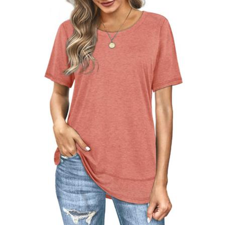 Kortärmad T-shirt För Kvinnor Med Rund Hals