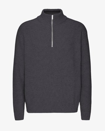 Merino Quarter Zip - Lava Grey - Male - S