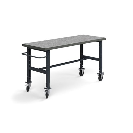 Arbetsbänk på hjul, 2000x760 mm, 200 kg, vinyl