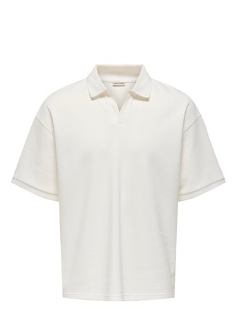 ONLY & SONS Onscali Loose Ss Resort Polo Art - White - XL