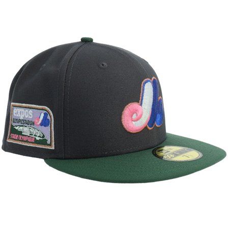 New Era - MLB Grå fitted Keps - Hatstore Exclusive x Montreal Expos 59FIFTY Grey/Olive Green Fitted @ Hatstore
