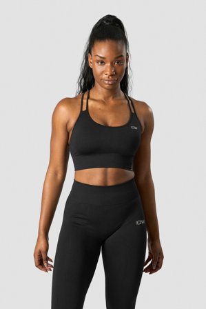 ICANIWILL - Ribbed Define Seamless Sports Bra Black - Dame - ICIW
