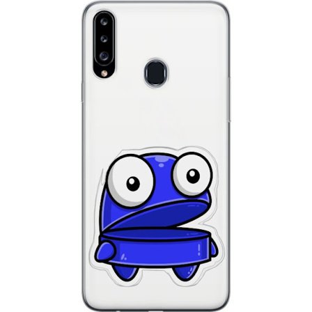 Kompatibel Mobilcover til Samsung Samsung Galaxy A20s Blå tegneseriefigur med åbent udtryk og store øjne i sjov illustration