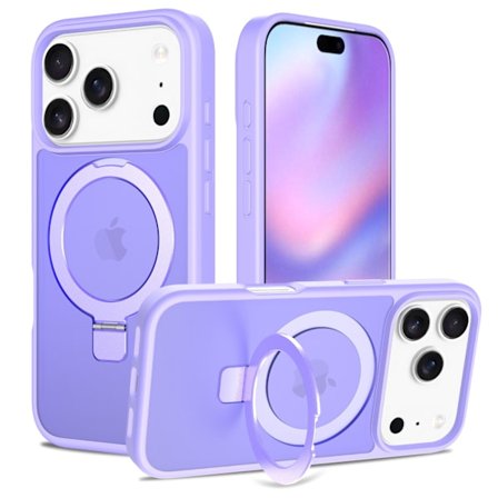 iPhone 17 Pro Max Stand Telefoncover, Beskyttelse mod fald, Lyslilla