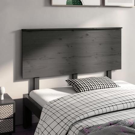 Vidaxl Sänggavel Grå 124x6x82,5 Cm Massiv Furu Grå